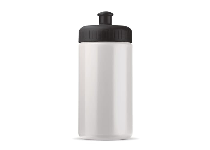 Bidon de sport bioplastique 500ml personnalisable Blanc / Noir